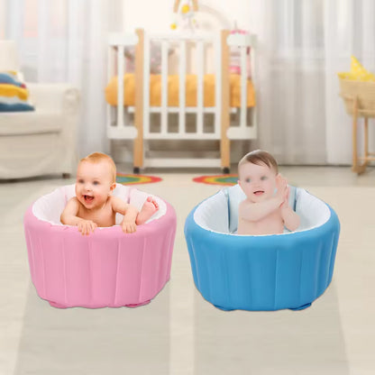 baignoir gonflable bébé rose bleu bébé 