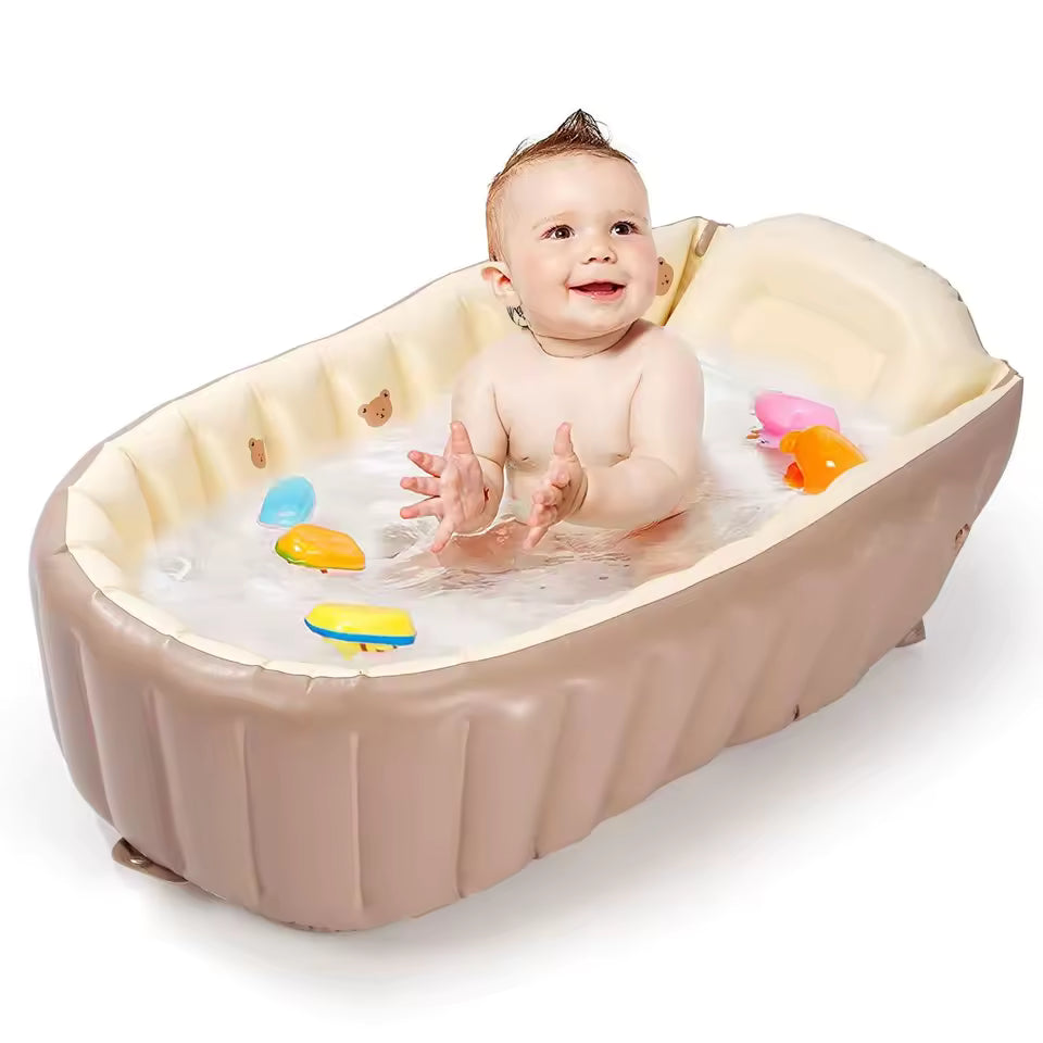 baignoire bebe gonflable marron