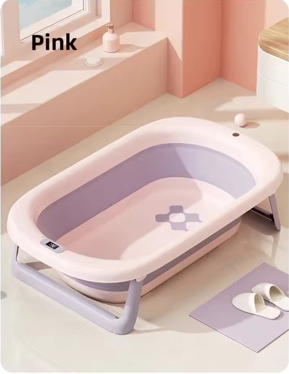Baignoire bebe | Pliable avec indicateur de température - Mon Oasis Bébé