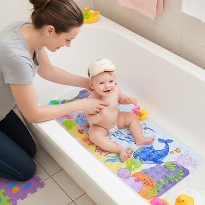 Tapis de bain bebe | Antidérapant Confort - Mon Oasis Bébé