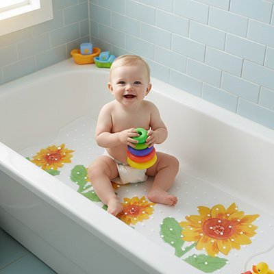 Tapis de bain bebe | Antidérapant Sécurisé - Mon Oasis Bébé